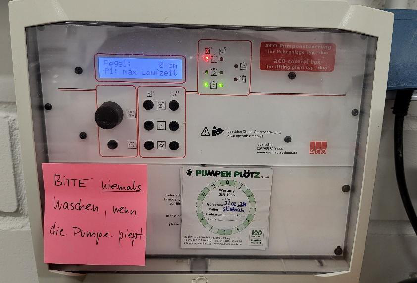 Bedienelement der Hebeanlage